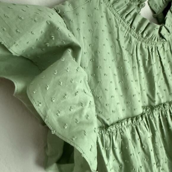 Eloquii Short Sleeve Mini Dress Tiered 14/16 Green Dot New - Picture 3 of 8